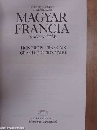 Magyar-francia nagyszótár