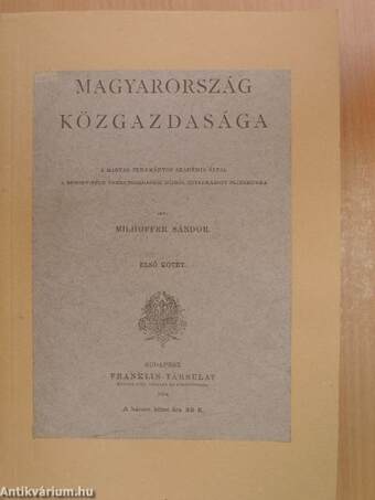 Magyarország közgazdasága I-III.