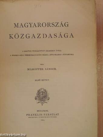 Magyarország közgazdasága I-III.