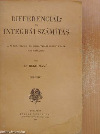 Differenciál- és integrálszámítás I.