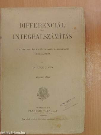 Differenciál- és integrálszámítás II.