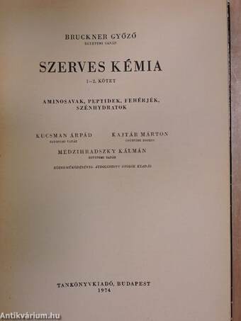 Szerves kémia I/2. (töredék)