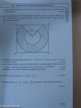 15 próbaérettségi matematikából