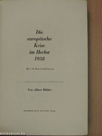 Die europäische Krise im Herbst 1938