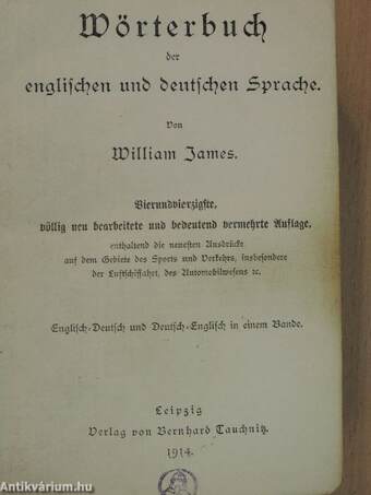 Wörterbuch der englischen und deutschen Sprache/Dictionary of the English and German languages