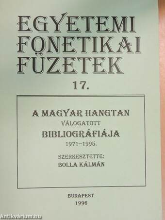 A magyar hangtan válogatott bibliográfiája