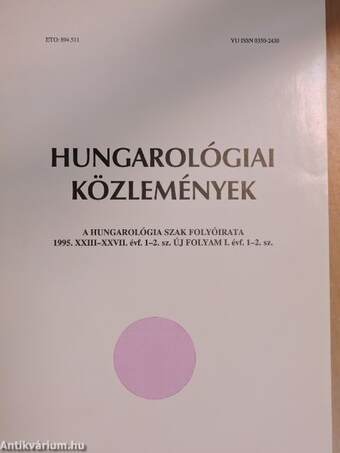 Hungarológiai Közlemények 1995/1-2.