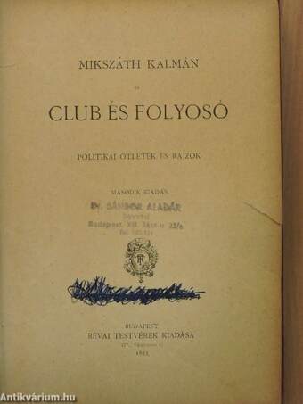 Club és folyosó (rossz állapotú)