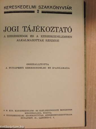 Jogi tájékoztató a kereskedők és a kereskedelemben alkalmazottak részére