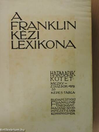 A Franklin kézi lexikona III. (töredék) (rossz állapotú)