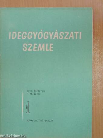 Ideggyógyászati Szemle 1976. (nem teljes évfolyam)