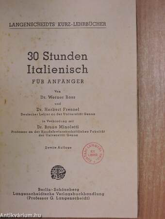 30 Stunden Italienisch für Anfänger (gótbetűs)