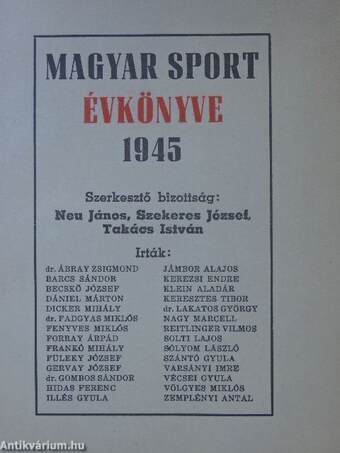 Magyar Sport évkönyve 1945