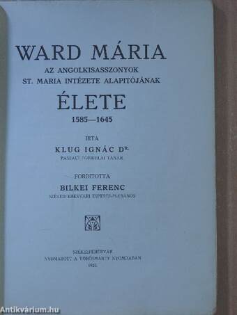 Ward Mária élete 1585-1645