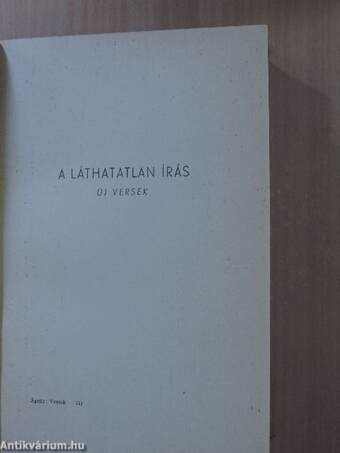 A láthatatlan írás