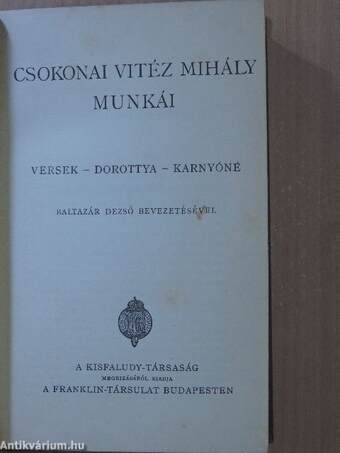 Csokonai Vitéz Mihály munkái