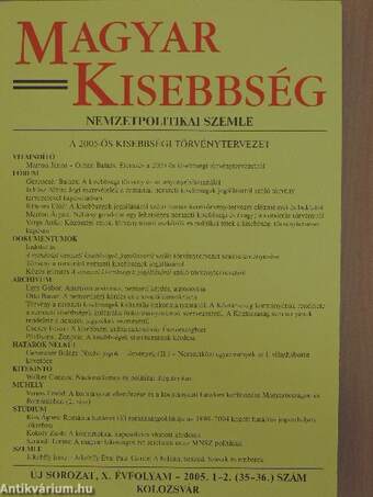 Magyar Kisebbség 2005/1-2.