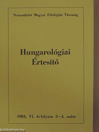 Hungarológiai Értesítő 1984/3-4.