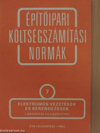 Építőipari költségszámítási normák 7.