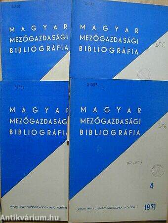 Magyar mezőgazdasági bibliográfia 1971/1-4.