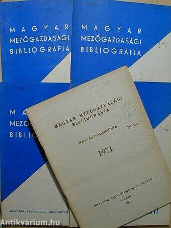 Magyar mezőgazdasági bibliográfia 1971/1-4.