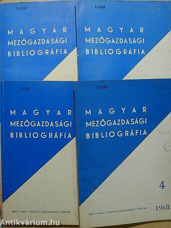 Magyar mezőgazdasági bibliográfia 1968/1-4.