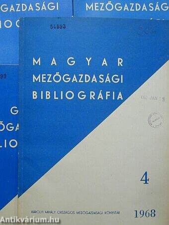 Magyar mezőgazdasági bibliográfia 1968/1-4.