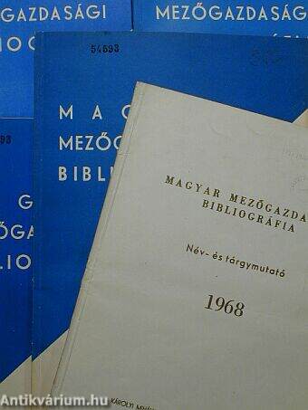 Magyar mezőgazdasági bibliográfia 1968/1-4.