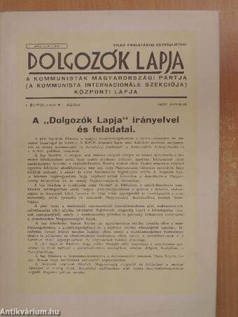 Dolgozók Lapja 1937-1938.