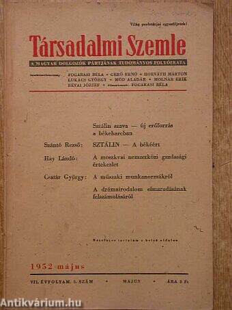 Társadalmi Szemle 1952. május