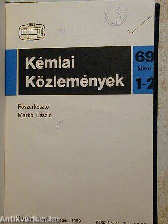 Kémiai Közlemények 1989. 69. kötet 1-2. szám