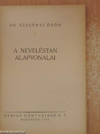 A neveléstan alapvonalai