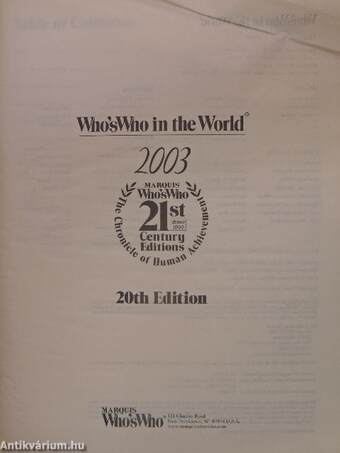 Who's Who in the World 2003.