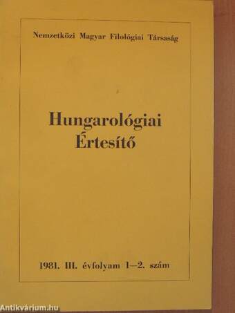 Hungarológiai Értesítő 1981/1-2.