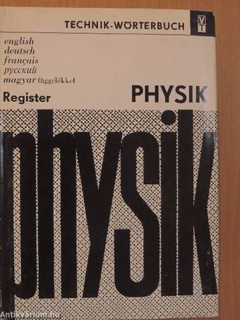 Technik-Wörterbuch Physik register (töredék)