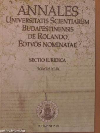 Annales Universitatis Scientiarum Budapestinensis de Rolando Eötvös nominatae XLIX.
