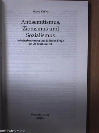 Antisemitismus, Zionismus und Sozialismus