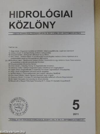 Hidrológiai Közlöny 2011. szeptember-október