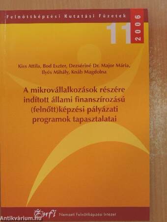 A mikrovállalkozások részére indított állami finanszírozású (felnőtt)képzési pályázati programok tapasztalatai