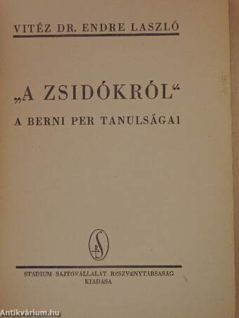 "A zsidókról"