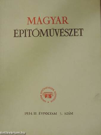 Magyar Építőművészet 1954/3.