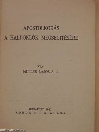 Apostolkodás a haldoklók megsegítésére