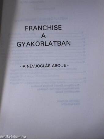 Franchise a gyakorlatban