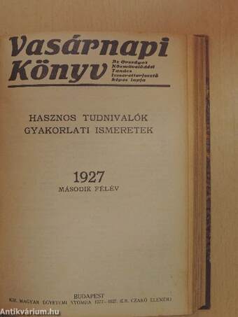 Vasárnapi Könyv 1927. I-II.