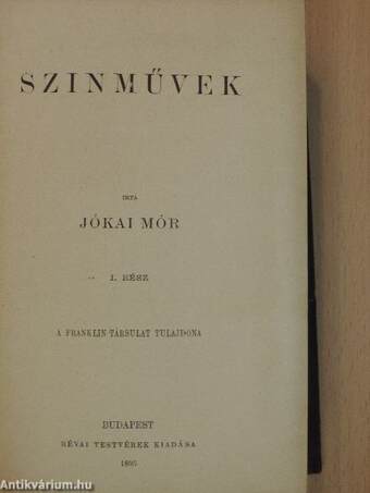 Szinművek I-III.