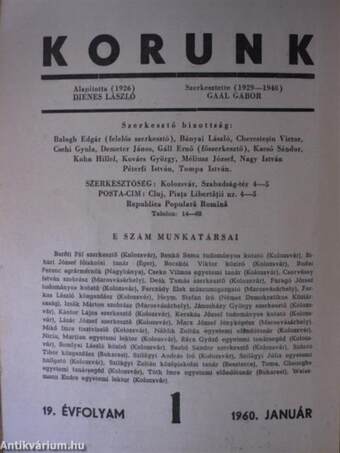 Korunk 1960. január