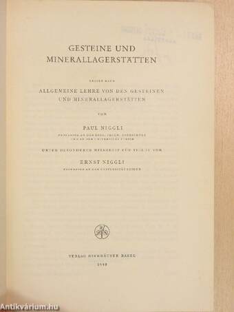 Gesteine und Minerallagerstätten I.