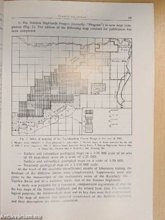 Annual report of the Hungarian Geological survey for the year 1991. Part I.