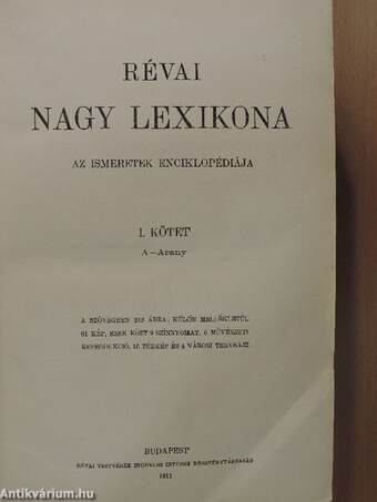 Révai nagy lexikona 1-20.