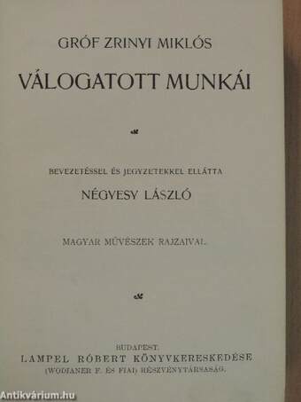 Gróf Zrinyi Miklós válogatott munkái